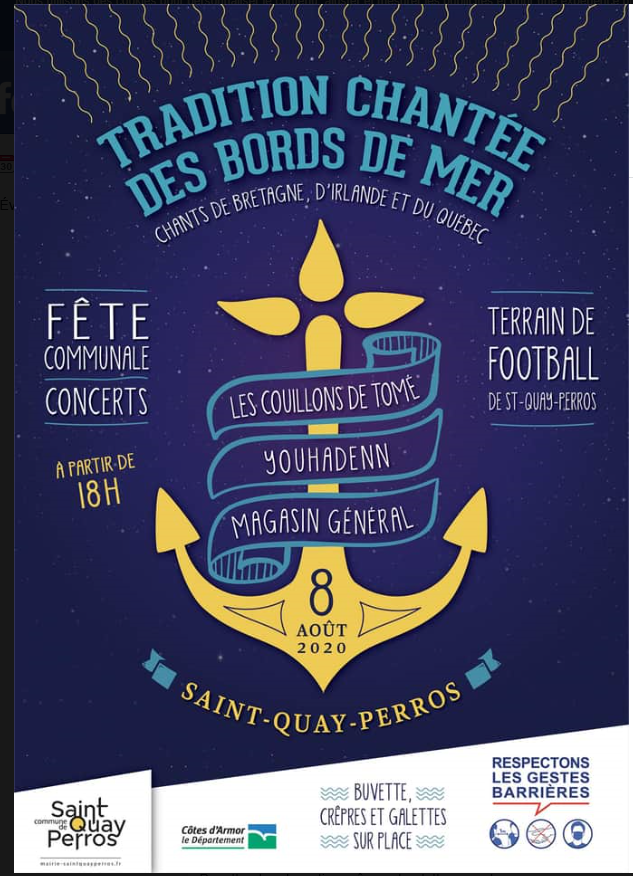Concert de chants des bords de mer le samedi 8 août 2020 au terrain de foot à partir de 18H
